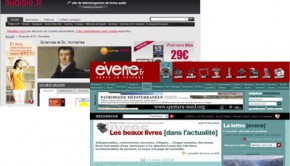 captures écran des sites Evene.fr et Audible.fr
